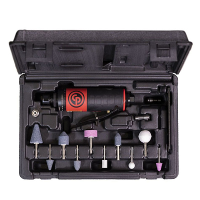 Машинка зачистная прямая с набором шарошек, 22000 об./мин. Chicago Pneumatic CP7411K 8941074111